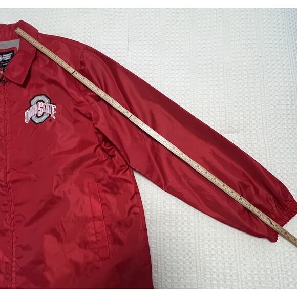 Ohio State Buckeyes Jacket XL Red OSU Zip Carl Banks Windbreaker Vintage Style - Picture 10 of 11
